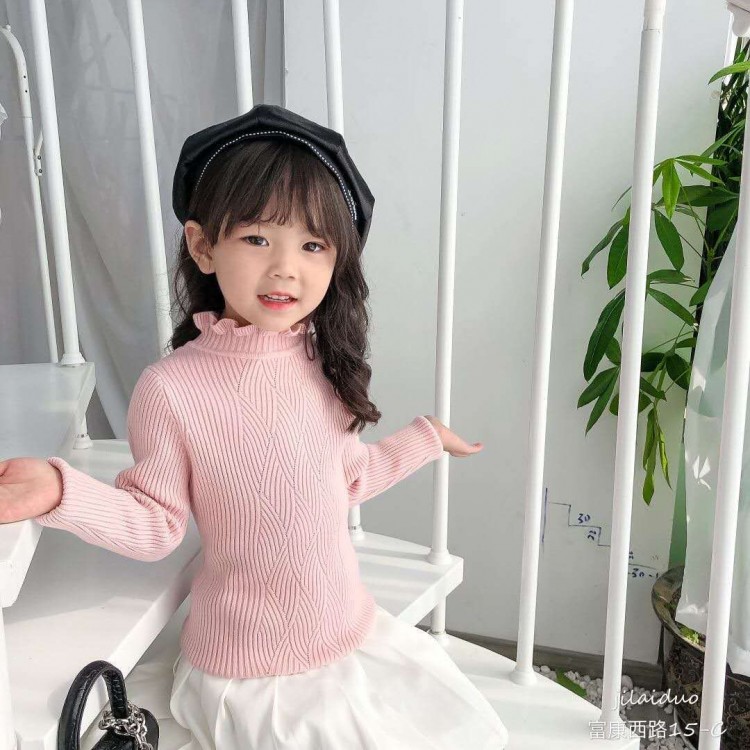 女童秋冬装毛衣2020新款童装儿童立领线衣中大童网红打底衫秋衣潮FD052380