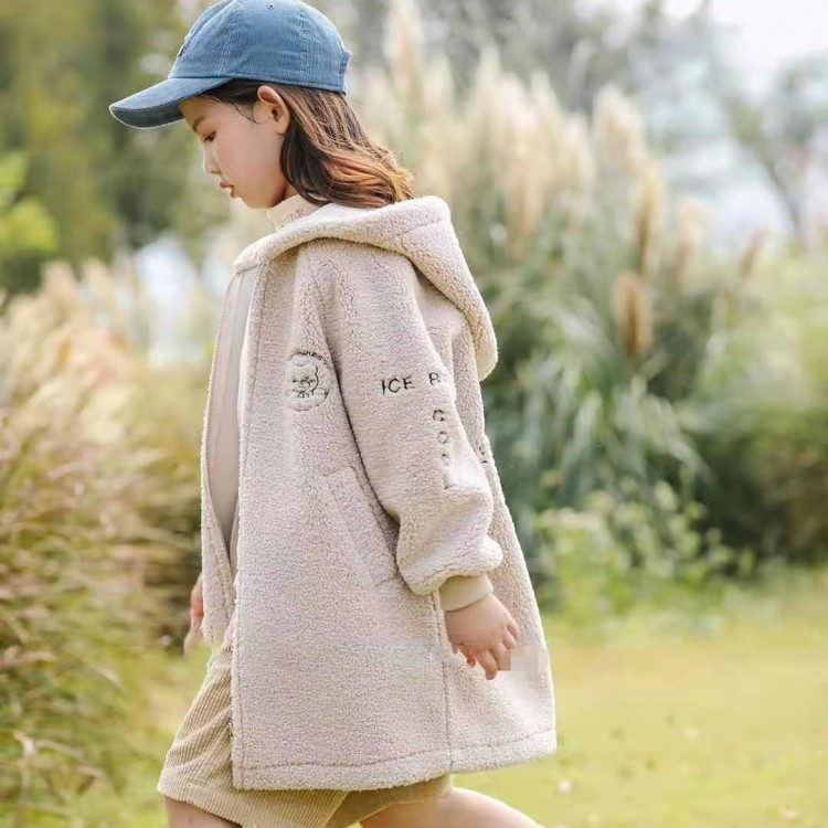 羊羔毛外套2020新款洋气皮毛一体儿童大童装中长款加厚秋冬装FD052115